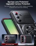 LeYi for Samsung A36 5G Case, Invisible Ring Stand Holder with 2 Tempered Glass Screen Protectors and 2 Camera Lens Protectors, Tough Protective Shockproof Mobile Phone Cover for Galaxy A 36, Black