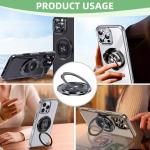 Magnetic Phone Ring Holder for Magsafe 360 Rotating Cell Phone Ring Stand Finger Grip Kickstand Supports Wireless Charging for Iphone 16 Pro Max 15 14 13 12 Android Samsung Black