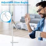 OMOTON Cell Phone Stand, Adjustable Angle Height Desk Phone Dock Holder for iPhone Air 17 Pro Max/Plus/XS/XR, Samsung Galaxy S20 / S10 / S9 / S8 and Other Phones (3.5-7.0-Inch),Silver