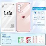 LeYi for Samsung Galaxy A17 4G/5G Phone Case with 2 Tempered Glass Screen Protector, Scratch Resistant Silicone Cover, Slim Soft TPU Shockproof Protective Mobile Case for A 17 - Pink