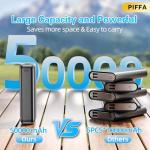 PIFFA 50000mAh Portable Charger Power Bank,22.5W Fast Charging Portable Phone Charge USB-C PQ3.0 QC4.0,LED Display, Battery Pack for iPhone 17/16/15 Pro Samsung Google, for Travel Camping Essential