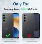 FNTCASE for Samsung Galaxy S25-FE Case: Military Grade Drop Proof Protection Mobile Cover with Kickstand | Matte Textured Rugged Shockproof TPU | Protective Sturdy Phone Case Blue