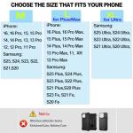 ACCKUO Leather Phone Holster with Strong Metal Belt Clip and Magnetic Closure Compatible with Samsung Galaxy S25/S24/S23/S22/S21/S20 Ultra, XL-Black