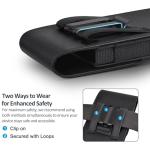 ACCKUO Leather Phone Holster with Strong Metal Belt Clip and Magnetic Closure Compatible with Samsung Galaxy S25/S24/S23/S22/S21/S20 Ultra, XL-Black