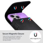 ACCKUO Leather Phone Holster with Strong Metal Belt Clip and Magnetic Closure Compatible with Samsung Galaxy S25/S24/S23/S22/S21/S20 Ultra, XL-Black