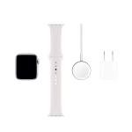 Apple Watch Series 5 (GPS, 44MM) - Silver Aluminum Case with White Sport Band (Renewed)