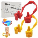 YuCool Stocking Fillers for Teenage Boys Girls Adults 2 Pack Thumb Up Lazy Phone Stand Gifts for Christmas,iPhone Cell Phone Holder for Desk Fun Gifts for Christmas Kids Men Women Wife