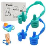 YuCool Stocking Fillers for Teenage Boys Girls Adults Cell Phone Stand 2 Pack Black Thumbs Up Lazy Phone Stand for iPhone Cell Phone Holder for Desk Fun Gifts for Christmas Kids Men Women Wife