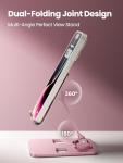 Anifrim Phone Stand for Desk, Dual Folding Cell Phone Holder, Fully Adjustable Portable Mobile Phone Holder for iPhone 17 16 15 14 13 12 11 Pro Max Plus Air, Galaxy S25 S24, All Phones (Pink)