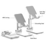 INDOTEAM Foldable Phone Stand for Desk - Height Adjustable Phone Holder Cradle Dock Universal Foldable Tablet Stand compatible with Samsung iPhone iPad Kindle – Mobile Holder White