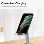 INDOTEAM Foldable Phone Stand for Desk - Height Adjustable Phone Holder Cradle Dock Universal Foldable Tablet Stand compatible with Samsung iPhone iPad Kindle – Mobile Holder White