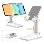INDOTEAM Foldable Phone Stand for Desk - Height Adjustable Phone Holder Cradle Dock Universal Foldable Tablet Stand compatible with Samsung iPhone iPad Kindle – Mobile Holder White