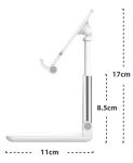 INDOTEAM Foldable Phone Stand for Desk - Height Adjustable Phone Holder Cradle Dock Universal Foldable Tablet Stand compatible with Samsung iPhone iPad Kindle – Mobile Holder White