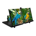 12"Screen Magnifier Amplifier,3D HD Mobile Phone Magnifier Projector Screen for Movies,Videos,and Gaming.Foldable Mobile Phone Holder with Screen Magnifier,Supports All Smartphones,A Smart Gift（Black)