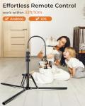 Nineigh 79" Tall Tripod for Smarhone, Mobile Phone Tripod with Flexible Gooseneck & Remote, Reverse Folding iPhone Stand for Filming, Compatible with Camera/Ring Light/Small Softbox