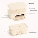 HPRT Desktop Photo Printer 10 cm x 15 cm with 20 Sheets Photo Paper & 1 Ribbon, Instant Image Printer for iPhone, Smartphone, Thermal Dye Sublimation, Wi-Fi Connection, Home, Beige