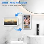 Aourxiv Shower Phone Holder Waterproof, Multi-Angle Adjustable Wall Mounted Phone Holder for Bathroom Bathtub Kitchen Mirror, Compatible with All 4-7" Smartphones