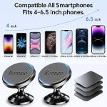【 2-Pack 】 Magnetic Phone Holder for Car Dashboard【Strong Magnet】iPhone Magnetic Phone Mount for Car Phone Holder 【4 Metal Plate】Cell Phone Holders for Your Car Mount for iPhone 16 Pro Max 15 14 13 12
