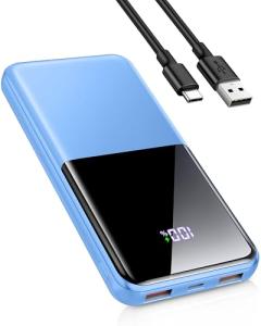 Power Bank 10000mAh, Battery Pack 22.5W Portable Charger Fast Charging 3A USB C Input & Output, PowerBank with LED Display, Mobile Phone Charger Type C for Samsung iPhone 17 16 15 14 Plus Pro Max etc