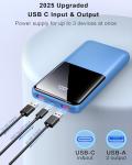 Power Bank 10000mAh, Battery Pack 22.5W Portable Charger Fast Charging 3A USB C Input & Output, PowerBank with LED Display, Mobile Phone Charger Type C for Samsung iPhone 17 16 15 14 Plus Pro Max etc