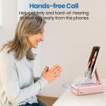 JTEMAN Cell Phone Stand with Bluetooth Speaker,Birthday Gifts for Women and Men,Kitchen Gadgets for Men,Compatible for iPhone/Samsung/Mini iPad - Pink