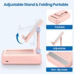 JTEMAN Cell Phone Stand with Bluetooth Speaker,Birthday Gifts for Women and Men,Kitchen Gadgets for Men,Compatible for iPhone/Samsung/Mini iPad - Pink