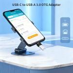 YIXINHE 2 Pcs USB-A to USB-C Adapter, USB Type-C to USB-A Adapter, High-Speed Data Transmission, Compatible with MacBook Pro, Samsung Galaxy,Smartphone and Tablet(Black)Cannot be used for charging！！！