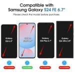 amFilm Auto-Alignment OneTouch for Samsung Galaxy S24 FE 6.7'' Screen Protector + Camera Lens Protector,Tempered Glass,30 seconds Installation, Bubble Free, Case Friendly, Anti-Scratch [2+2 Pack]