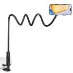 Gooseneck Phone Holder, Flexible Bed Phone Holder Stand with 360° Adjustable Arm, Phone Stand for Bed Desk Table Compatible with iPhone 16/15/14/13/12/11 Pro Max, Samsung Galaxy Smartphones(1 pack)