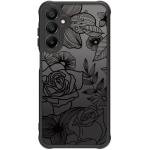 Dumkery Cute Phone Case Compatible with Samsung Galaxy A16 5G, Aesthetic Black Line Art Floral Rose Pattern Print, Hard PC Heavy Duty Protection Cases Cover for Girls Women