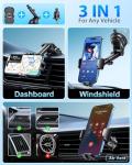 Car Phone Holder[Military-Grade 360°Suction Cup]Phone Holders for Your Car Universal Accessories Air Vent Dashboard Windshield Phone Mount Automotive Cradles Fit for Dash Mounting Kits iPhone