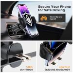 Miracase 2025 Car Phone Holder, Stable Double Steel-Hook Air Vent Car Phone Mount Cradle 360°Rotation, One Button Release Mobile Phone Holder for iPhone, Galaxy, All 4.0''-7'' Smartphones