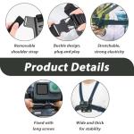 Mount Chest Strap for GoPro 13 12 11 10 9 Max 8 7 6 5, Insta360, DJI Osmo, Action Cameras, Mobile Phones, iphone, Chest Mount Holder for Filming, Harness Strap with Phone Holder Kit Adjustable