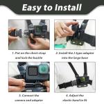 Mount Chest Strap for GoPro 13 12 11 10 9 Max 8 7 6 5, Insta360, DJI Osmo, Action Cameras, Mobile Phones, iphone, Chest Mount Holder for Filming, Harness Strap with Phone Holder Kit Adjustable