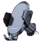 Miracase 2025 Car Phone Holder, Stable Double Steel-Hook Air Vent Car Phone Mount Cradle 360°Rotation, One Button Release Mobile Phone Holder for iPhone, Galaxy, All 4.0''-7'' Smartphones