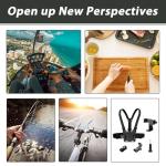 Mount Chest Strap for GoPro 13 12 11 10 9 Max 8 7 6 5, Insta360, DJI Osmo, Action Cameras, Mobile Phones, iphone, Chest Mount Holder for Filming, Harness Strap with Phone Holder Kit Adjustable