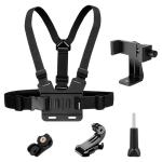 Mount Chest Strap for GoPro 13 12 11 10 9 Max 8 7 6 5, Insta360, DJI Osmo, Action Cameras, Mobile Phones, iphone, Chest Mount Holder for Filming, Harness Strap with Phone Holder Kit Adjustable