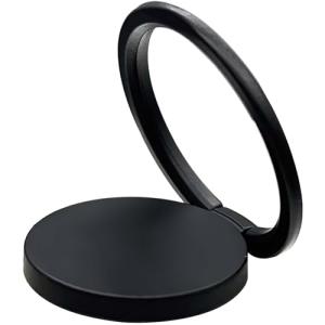 TENOC Phone Grip Sticky 360° Rotation Universal Stand Finger Ring Holder Slim Kickstand for Cell Phone Case, Black