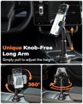 APPS2Car Universal Car Cup Phone Holder | Quick Extension Long Arm | 360° Swivel | Adjustable for iPhone, Samsung, Google, and All Smartphones | Stable & No Shake Design