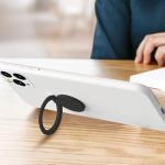 TENOC Phone Grip Sticky 360° Rotation Universal Stand Finger Ring Holder Slim Kickstand for Cell Phone Case, Black