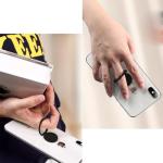 TENOC Phone Grip Sticky 360° Rotation Universal Stand Finger Ring Holder Slim Kickstand for Cell Phone Case, Black