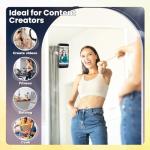 Heart-Shaped Silicone Phone Sticky Grip - Adhesive Back Phone Holder for iPhone & Android, Selfie Mirror Mount with Strong Suction Cup, Hands-Free Grip for Phone Case (Pink, White, Black)