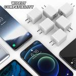 6Pack USB Wall Charger, iGENJUN 2.4A Phone Charger Dual USB Port Cube Power Plug Adapter Fast Wall Charger Block Compatible with iPhone 17/17 Pro/16/16 Pro, Samsung Galaxy, Pixel, LG, Android-White