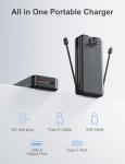 Aonidi 20000mAh Power Bank with Built-In Cables