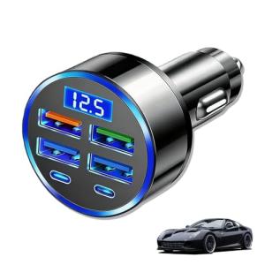 6-in-1 USB C Car Charger Quick Charge Adapter