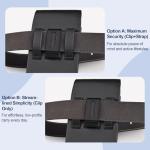 Leather Phone Holster with Magnetic Closure and Belt Clip