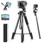 Lightweight 83'' Phone Tripod Stand with Remote