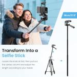 Lightweight 83'' Phone Tripod Stand with Remote