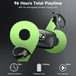 Bluetooth Wireless Earbuds with 96H Playtime and Mic