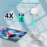 25W Dual Port USB C Fast Charger for iPhone